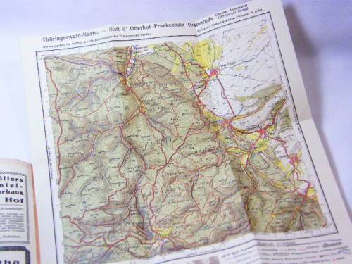 Unieke Antieke - Thuringer Wald-Karte booklet with map of Thuringian